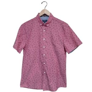 Rue St Patrick Men's Short Sleeve Shirt In Pink Size Medium